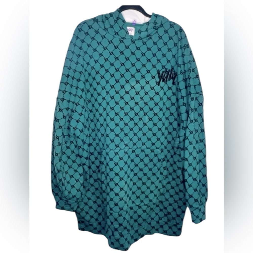 YITTY Oversized Hoodie Sweatshirt/dress - Green/black - Size XXL/1X